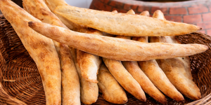 Traditional Georgian shoti bread and tone oven in an authentic Georgian bakery setting