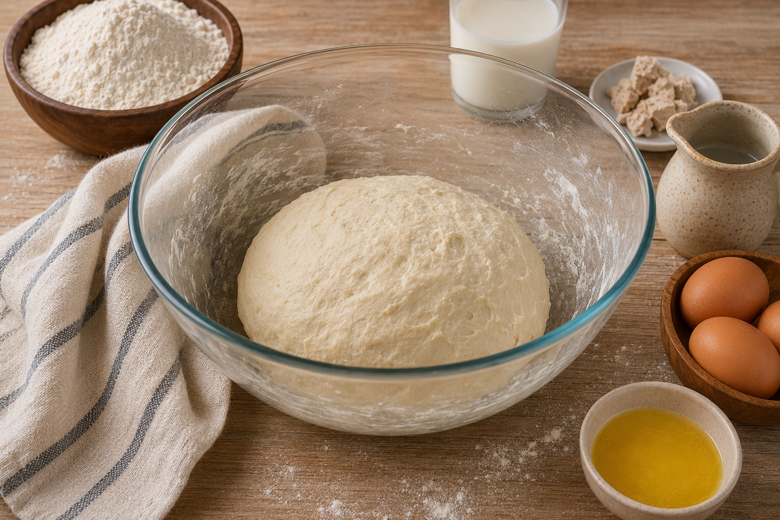 Walnuts and garlic being crushed into a coarse paste