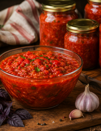 CHOPPED RED TOMATOES FOR WINTER